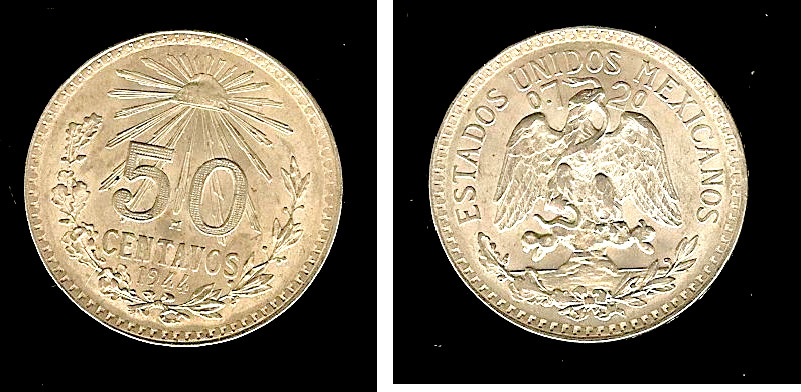 MEXIQUE 50 Centavos aigle 1944 SUP